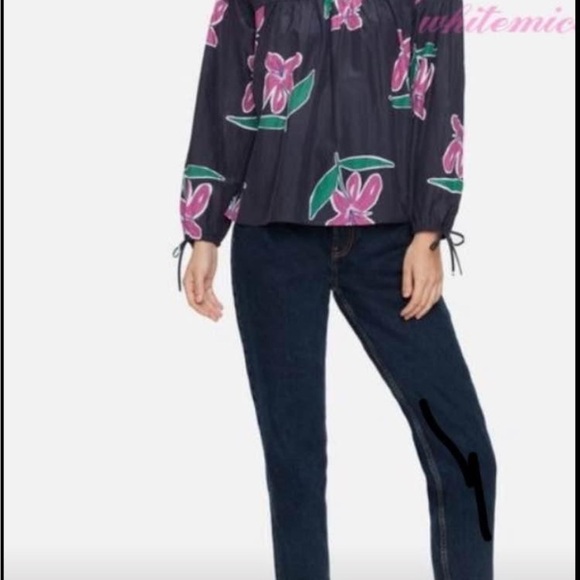 Tucker Gray and Purple Relaxed Smocked Blouse - Picture 2 of 4